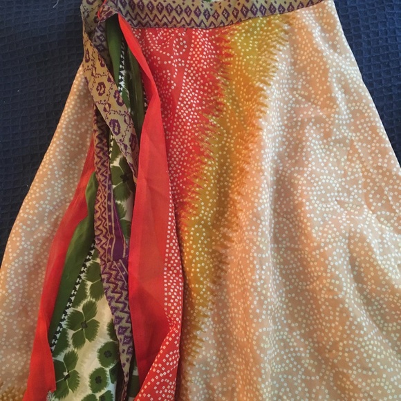 XS-XXL Vintage Long Boho Wrap-Skirt (Hand Sewn) - Picture 3 of 12